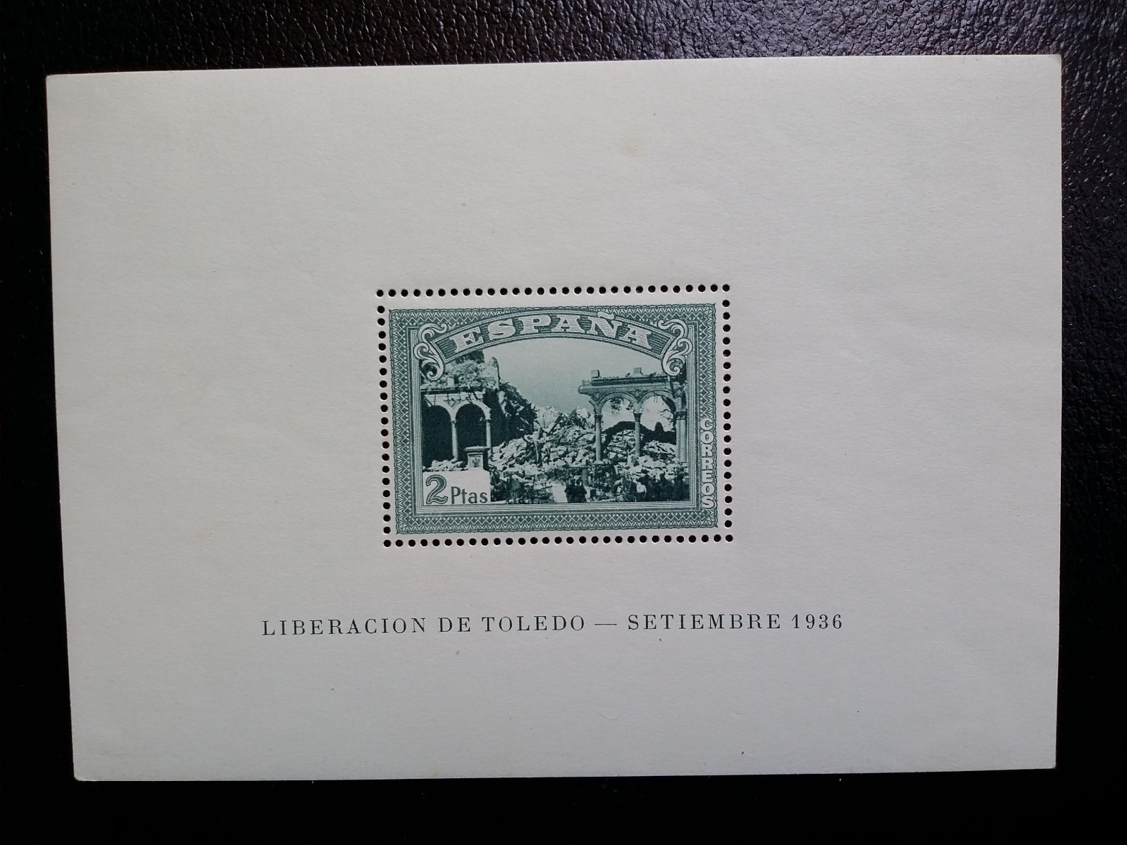 Liberacion de Toledo Setiembre 1936 Spagna Espana foglietto francobollo