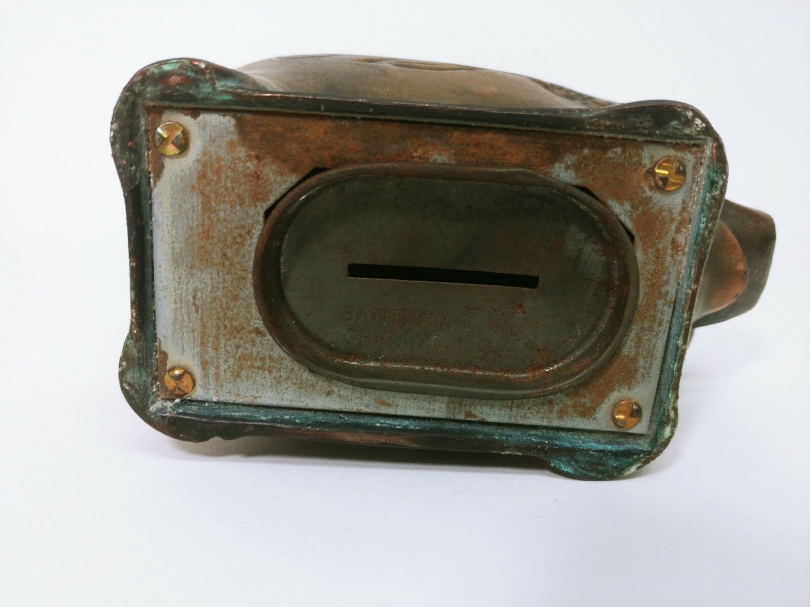 Banthrico Piggy Bank Metal Pig Vintage Blank Name Plate eBay