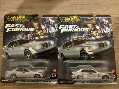   Hot Wheels Premium FAST & FURIOUS Mercedes-Benz 500SEL 2024 PSL Lot of 2  