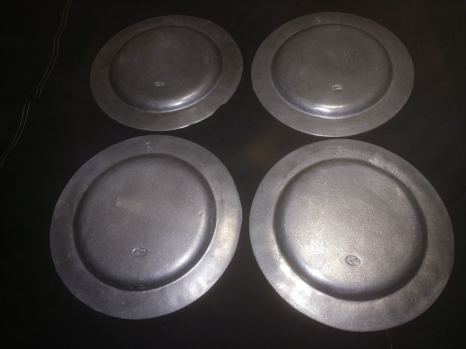 4 Wilton RWP Armetale Pewter Plates Colonial Civil War Surplus Reenactment