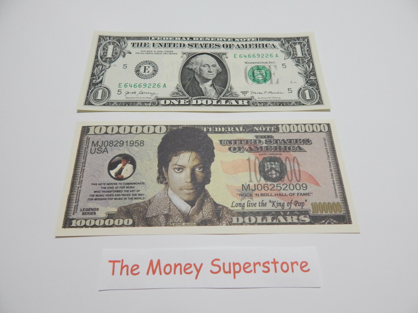 Michael Jackson One Million $1,000,000 Dollar Bill play