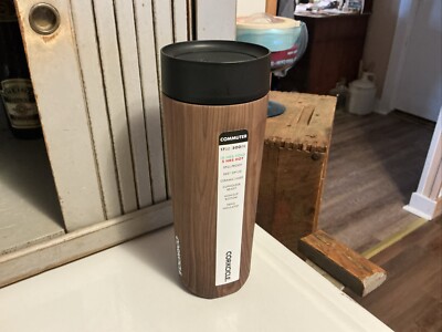 Corkcicle 17 oz. Spill-Proof Travel Commuter Wonder Cup - Walnut Wood