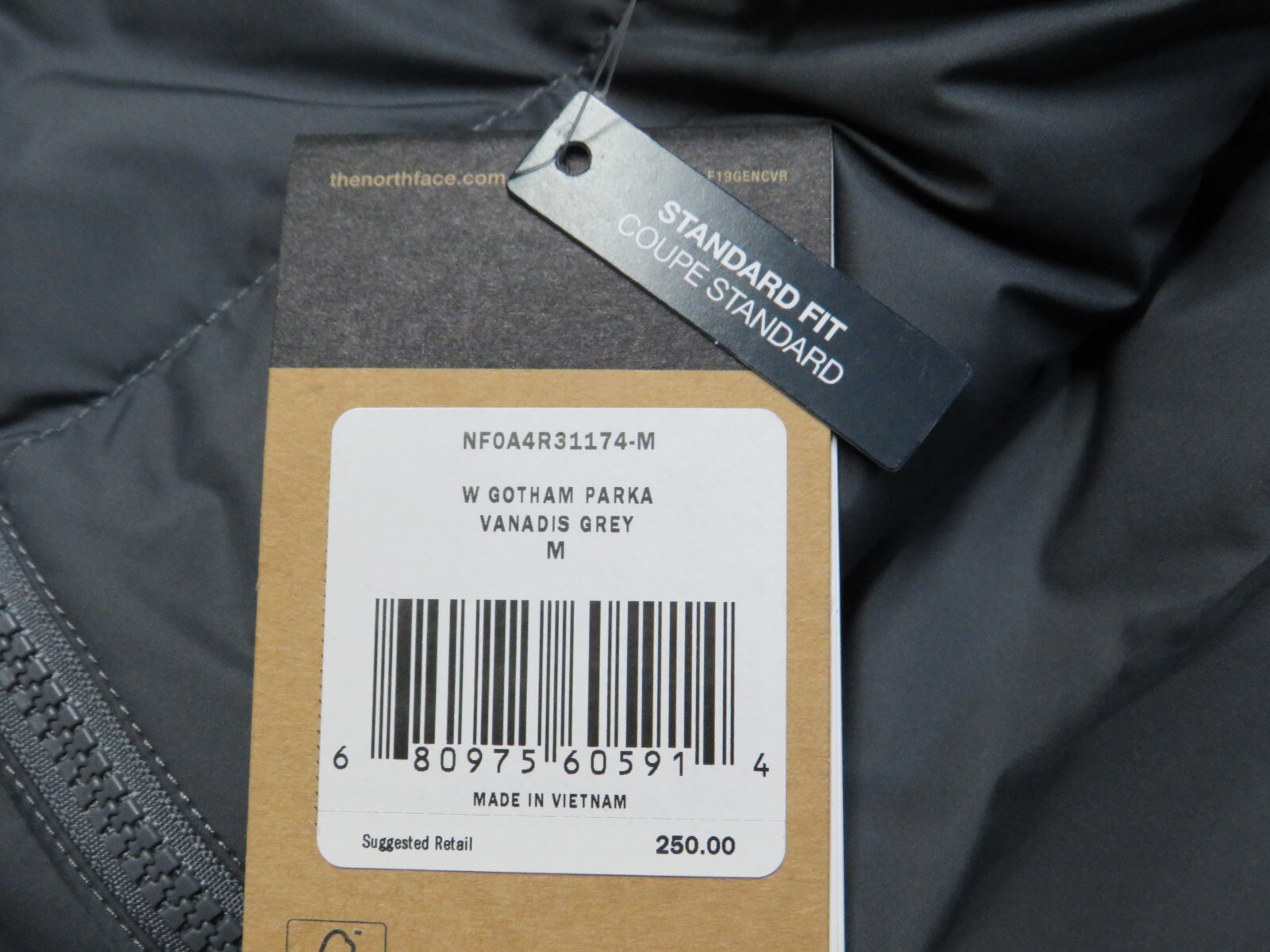 Pre-owned The North Face Womens  Gotham Mid Parka 550-down Winter Jacket Hooded - Grey In Vanadis Grey