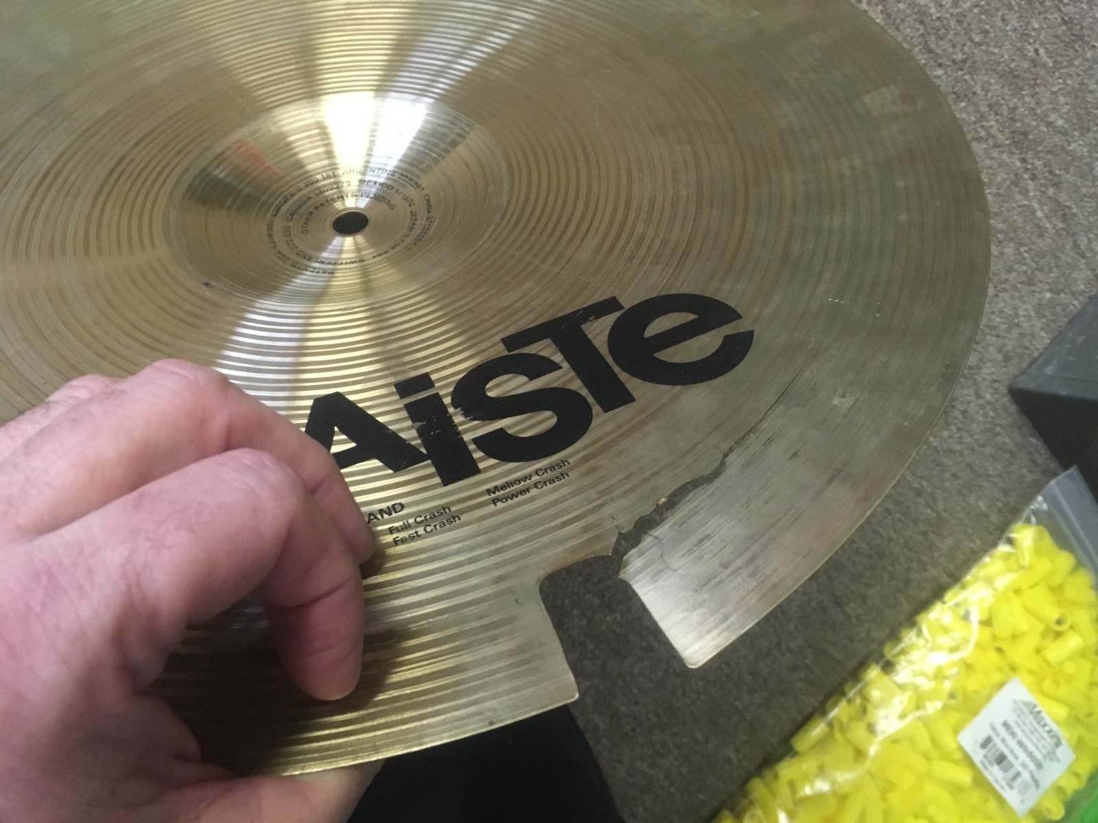 Lot of 2 Broken Cracked Paiste Signature 16
