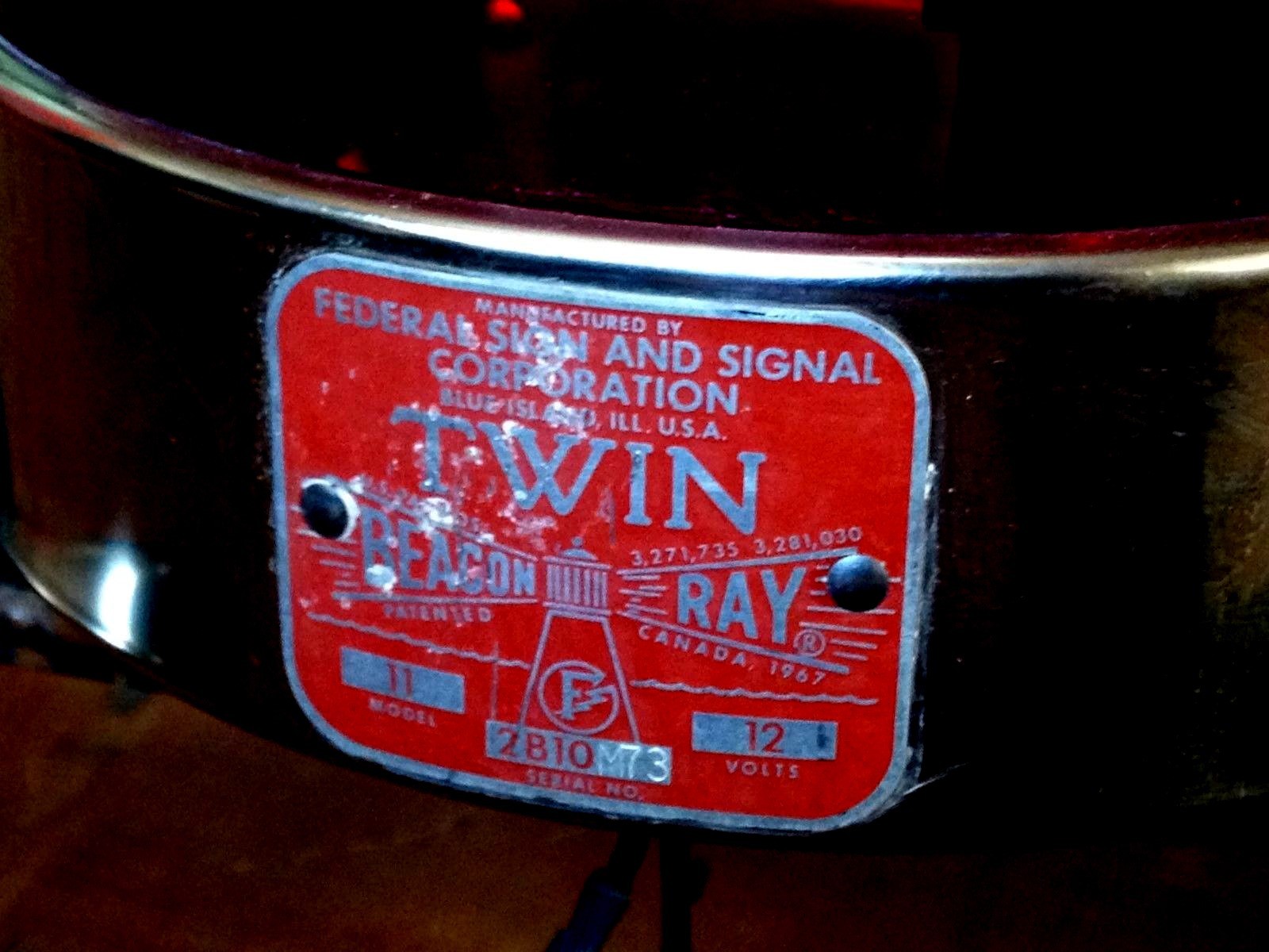 Federal Visibar Beacon Ray TWIN ALL #S MATCH Fire Police Light Model 11