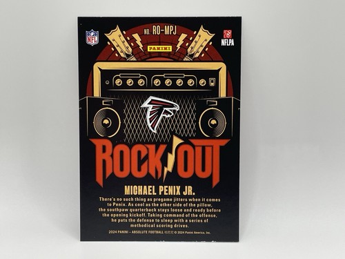 Additional photo 2 of 2024 Absolute - Michael Penix Jr Rookie RC - ROCK OUT #RO-MPJ FALCONS MINT