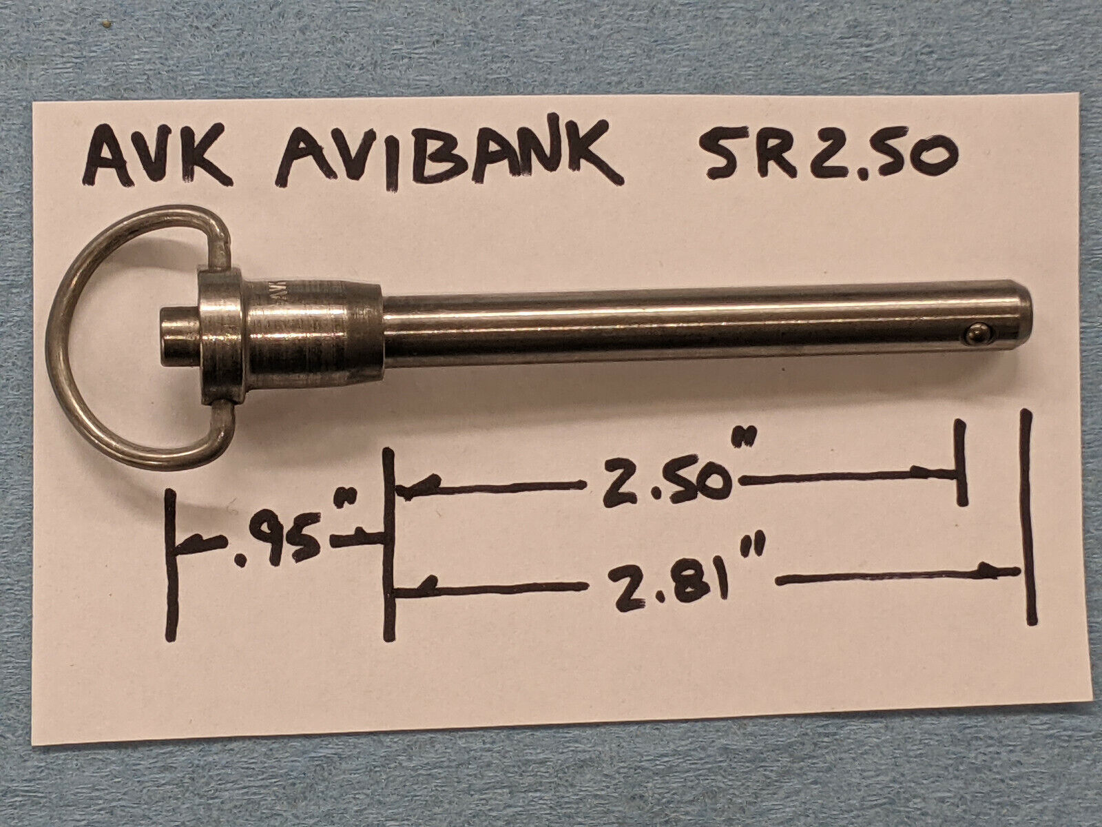 NOS AVK Avibank Quick Release Pin - 5R2.50 - 5/16 NOS AVK Avibank Quick Release Pin - 5R2.50 - 5/16