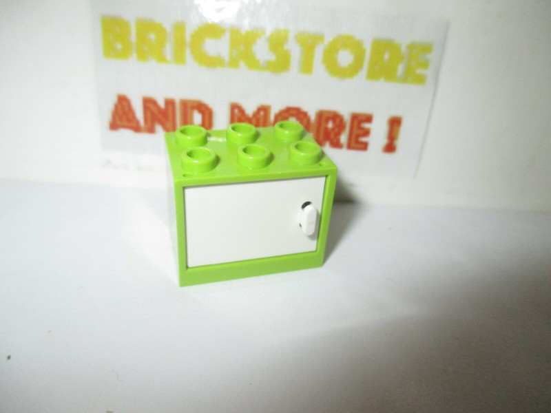 Lego - 1x Container Placard Cupboard 2x3x2 Lime Green / White 4532 4533 92410