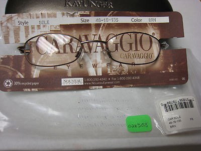 CARAVAGGIO EYEGLASS FRAMES Style SOLE  Sz. 46-18-135 BROWN  Free UNGER CASE