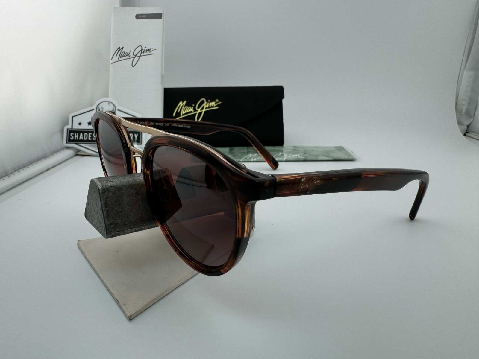Pre-owned Maui Jim Sunny Days Mj 529-19c Espresso Smoke Maui Rose Red Polarized Sunglasses In Pink