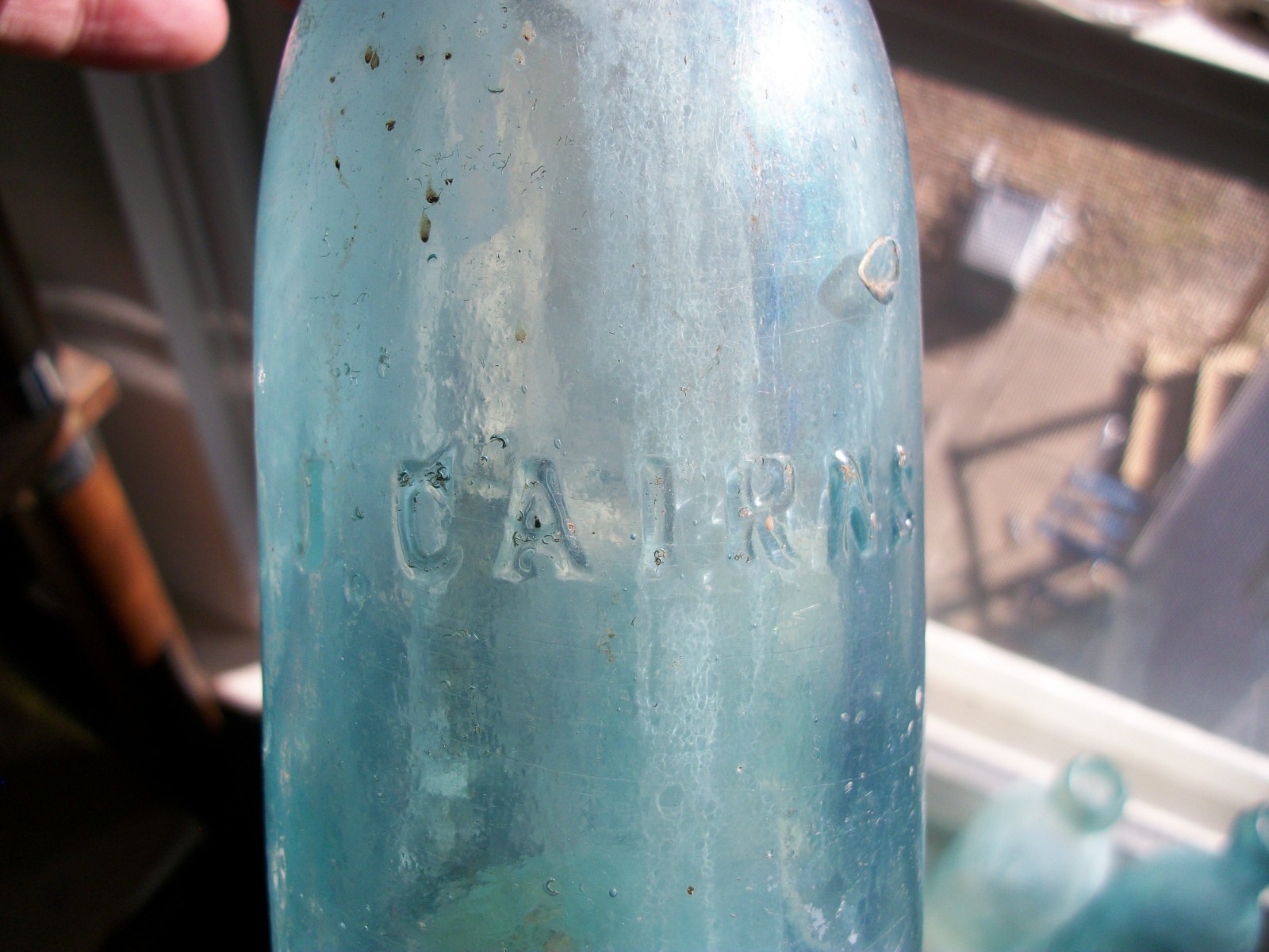 IRON PONTIL LONGNECK J CAIRNS BLOB TOP ST LOUIS MISSOURI SODA 1850S FRL GLASSHOU