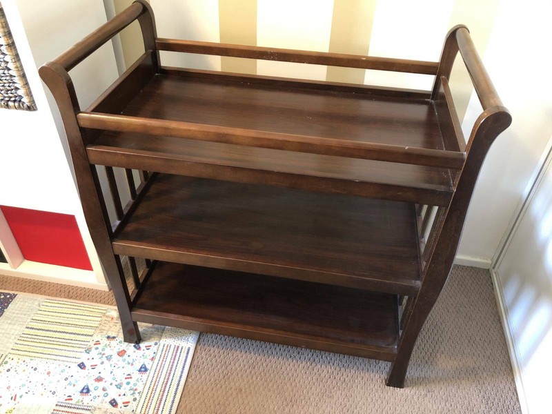 sleigh style changing table