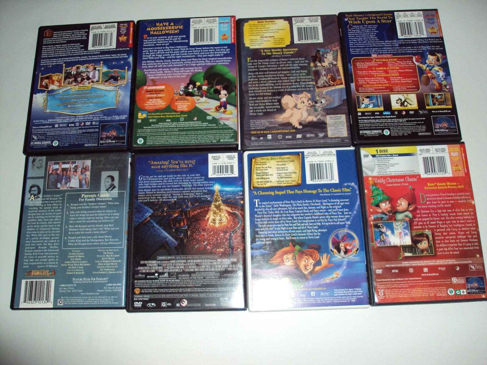 Disney Pinocchio-BedknobsAnd Brommsticks-Mickey Treats-Prep&landing 8 Dvds