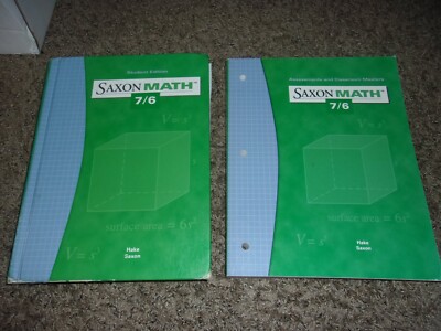 Saxon MATH 76 7/6 Fourth 4e Student Textbook Assessment Classroom Masters SET