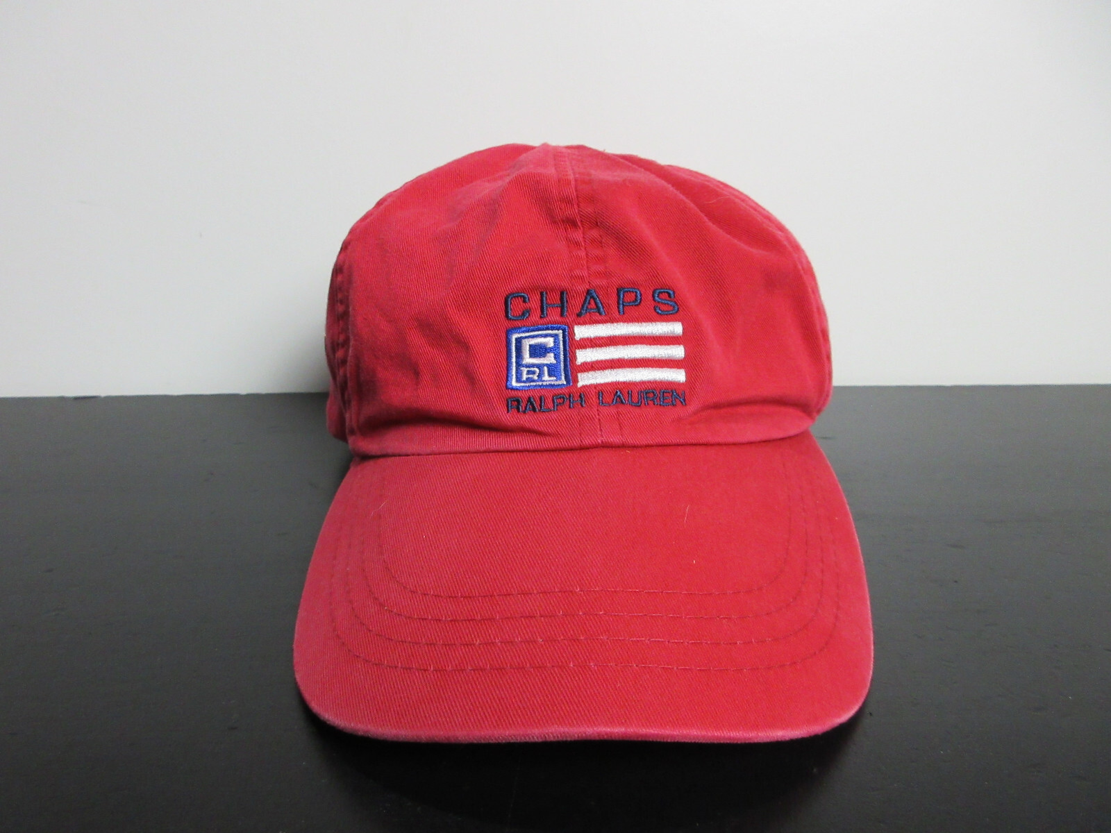 帽子 CHAPS RALPH LAUREN SQUADRON CAP 90s VINTAGE Ralph Lauren Hat Cap Strap Back Red Chaps Spell Out