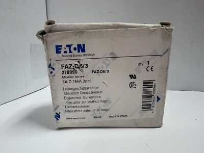 NEW Eaton FAZ-D6/3 Miniature Circuit Breaker