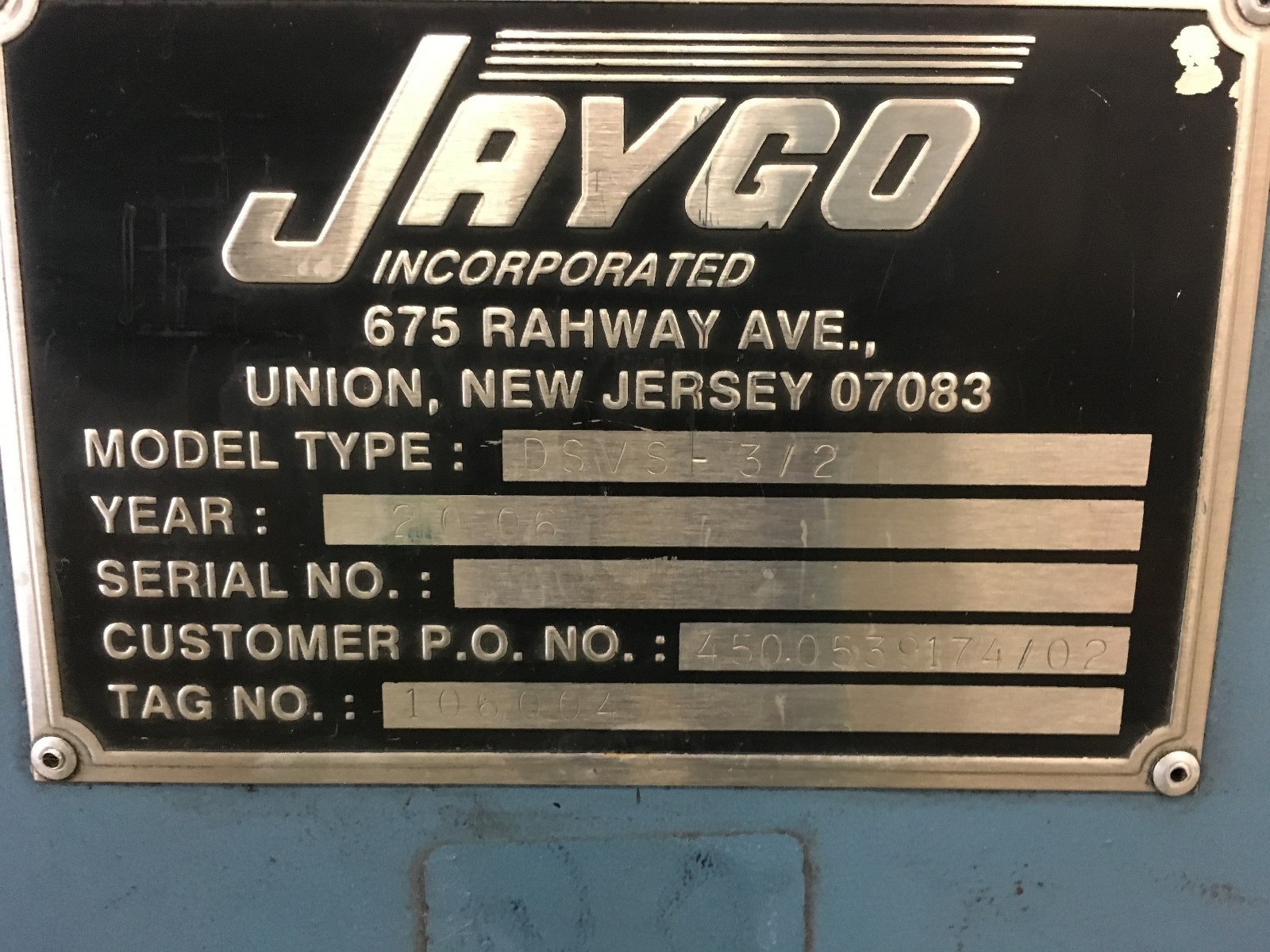 JAYGO DUAL SHAFT VARIABLE SPEED MIXER MODEL# DSVS-3/2