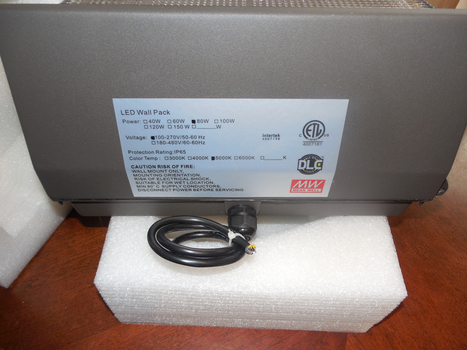 New Wall Pack LED Wall Light Fixture 80W Bronze 5000K