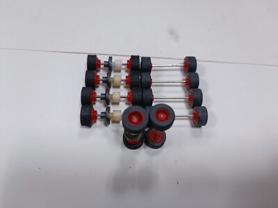 Tyco 5 sets  front/rear red wheels set .440x2  nascars,cool!