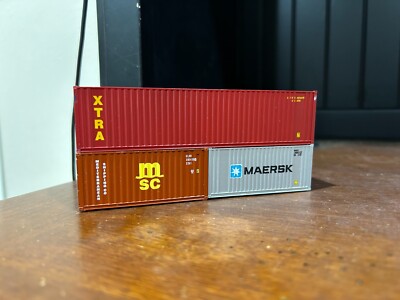 HO Scale Xtra MSC Maersk 40'  20' Intermodal Container  x3