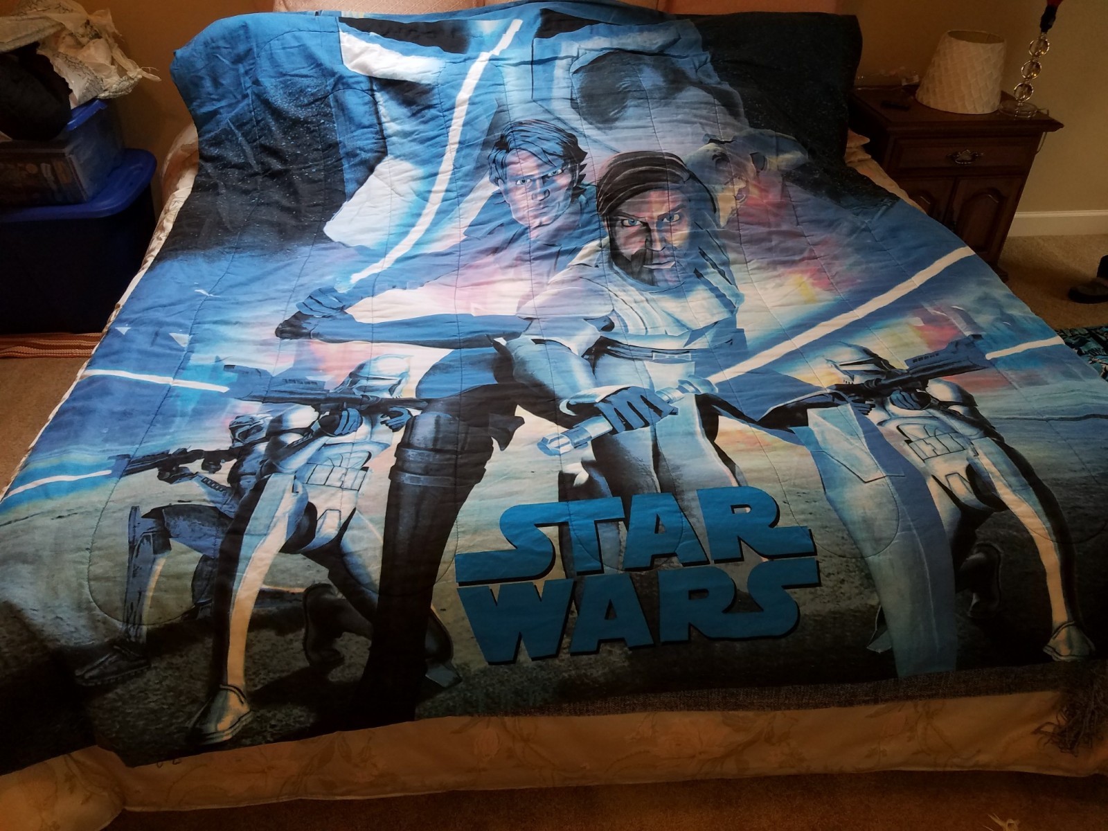 Rare Star Wars Twin Comforter Reversible Clone Wars Bedding Saga and Curtains