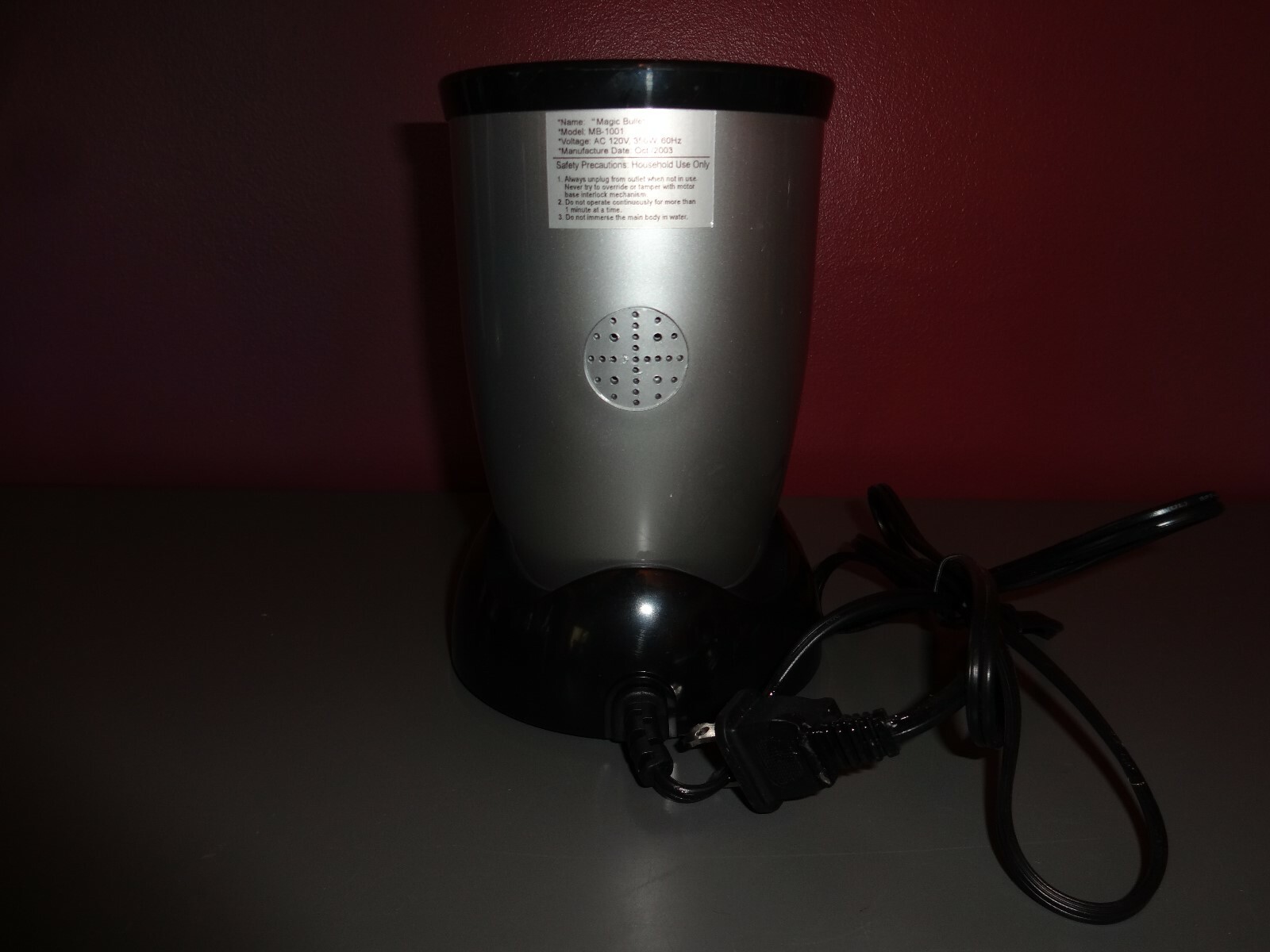 Gently Used 350 Watt Magic Bullet Series Motor Base Only MB-1001