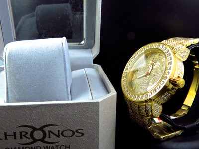 Pre-owned Khronos Yellow Iced Bezel & Band  Jojino Joe Rodeo Genuine Diamond Watch 50mm