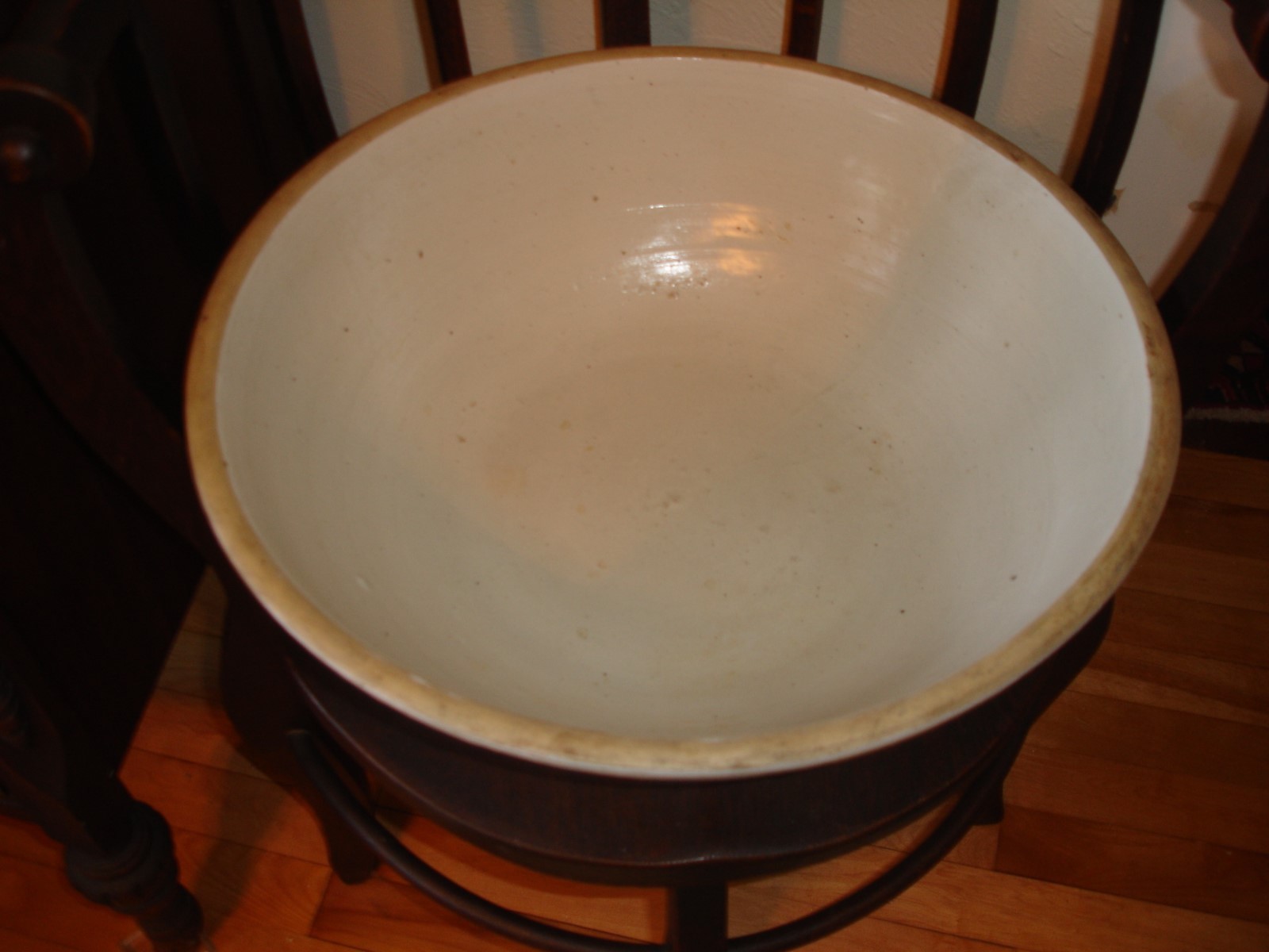 Antique Circa.1896 Large Red Wing Stoneware Bread/Dough Bowl 18