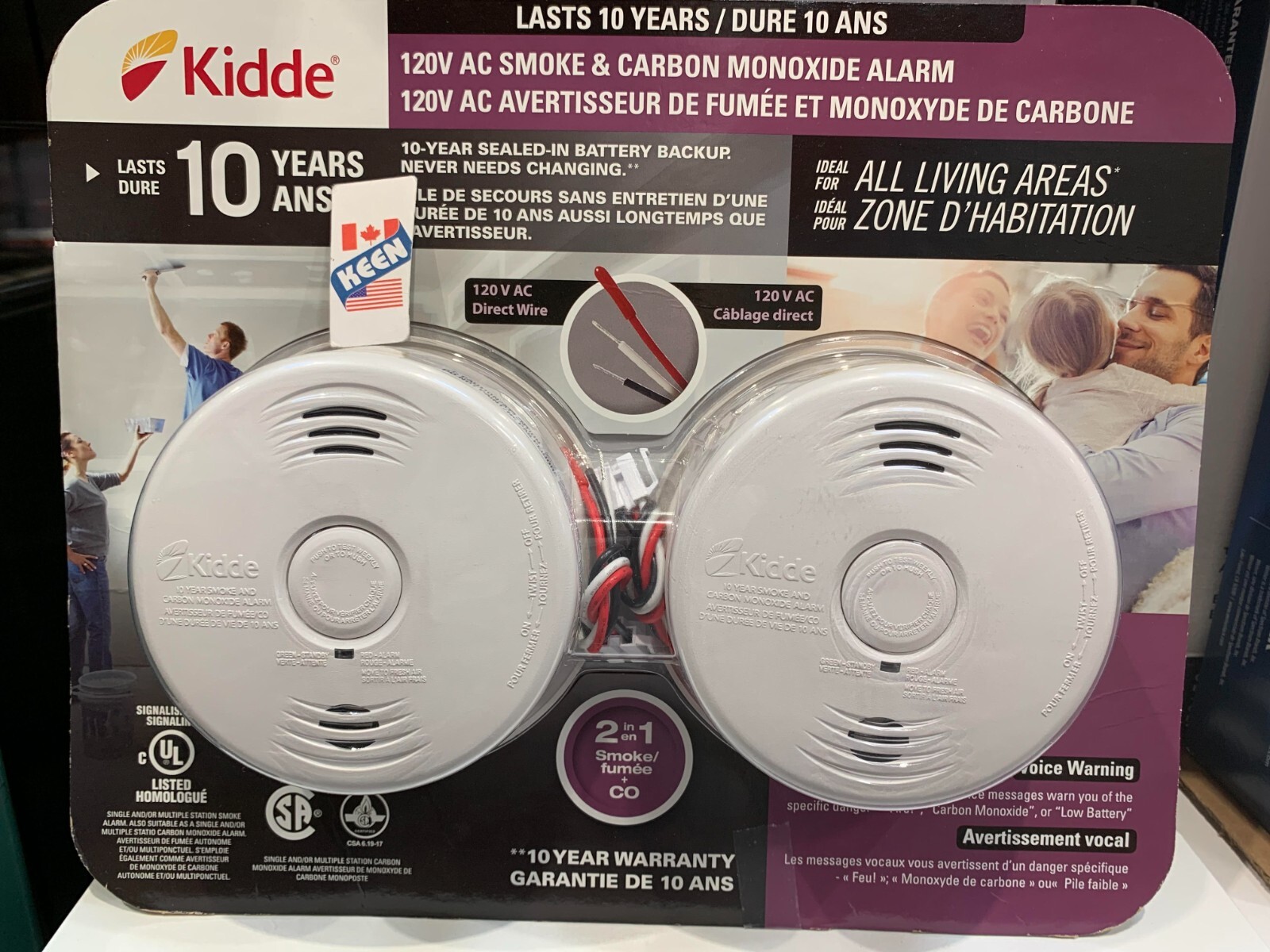KIDDE CANADA SMOKE & CO ALARM HARDWIRED 2-PACK | eBay
