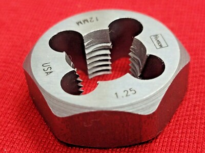 6642 ZR M12 X 1.25 Metric 1" Hex Die Irwin 9742 Carbon Steel 12MM USA Rethread