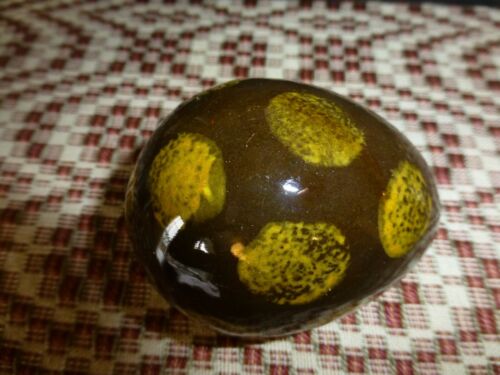Signed Ned Foltz Pottery Glazed Redware Egg -- 2013
