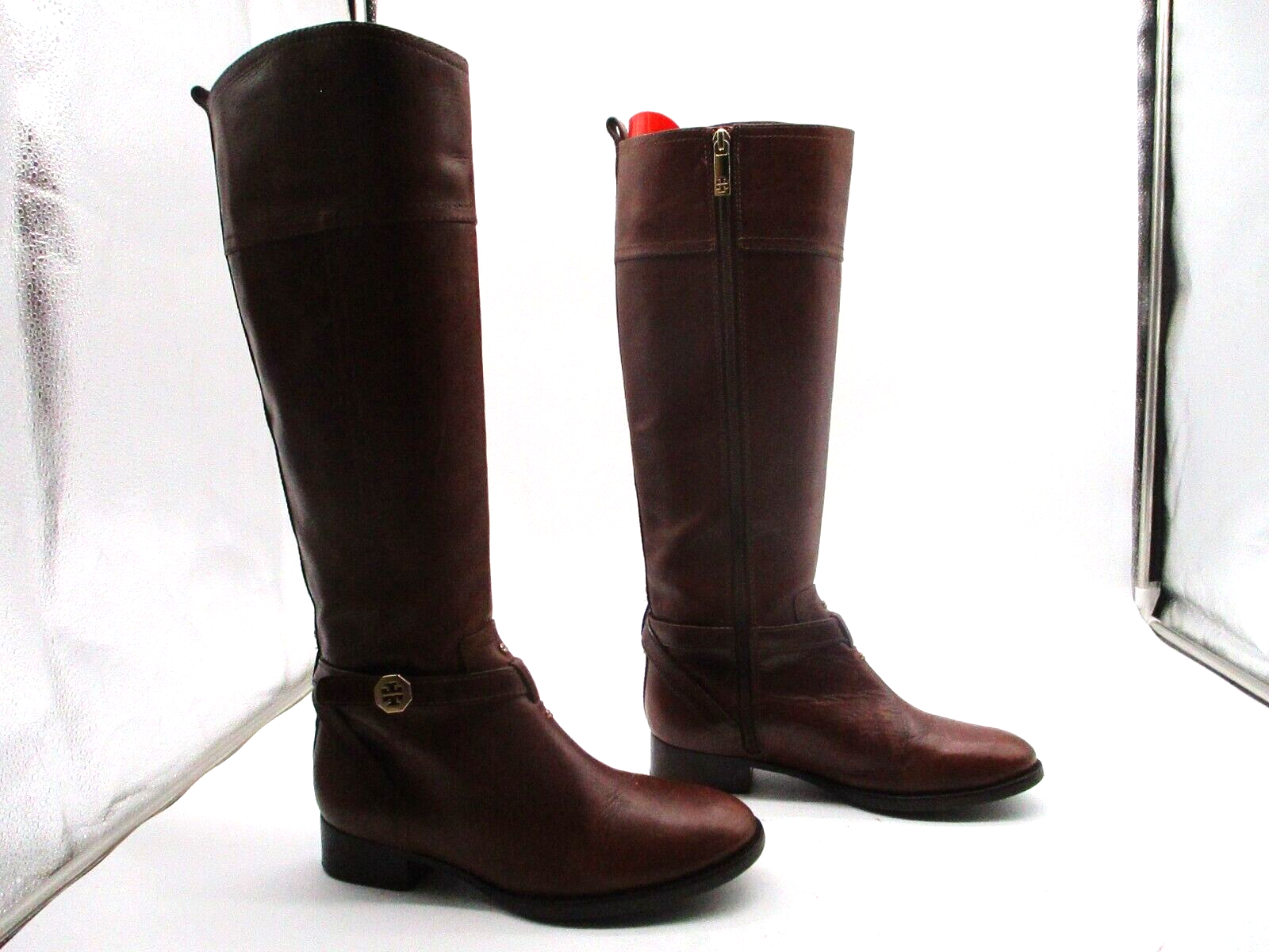 【送料&関税込】Tory Burch Leather Boots New! Tory Burch 'Ashlynn' Riding Boot Porcini Gray Size 5.5