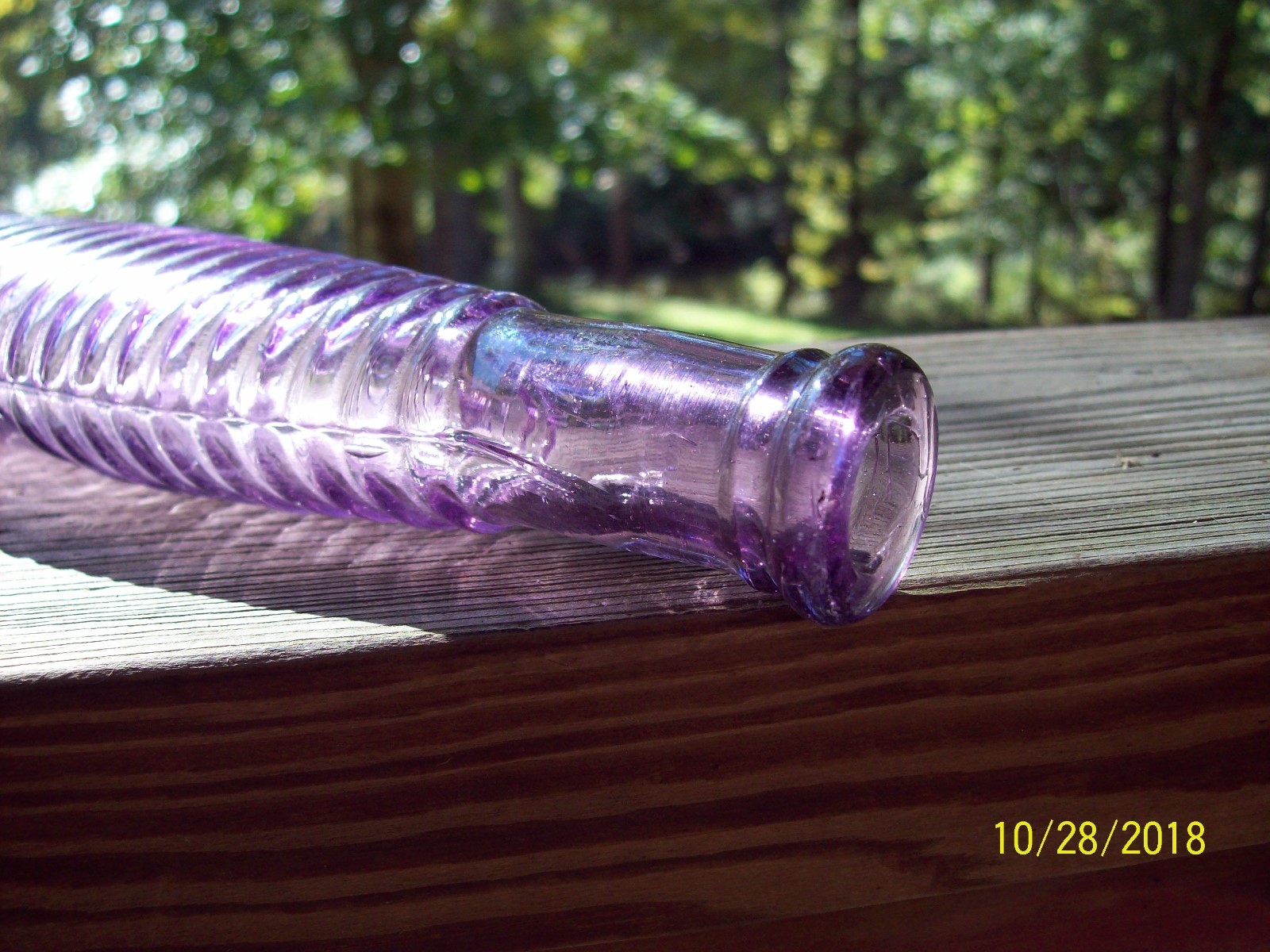 Antique Amethyst Oval Ring Pepper Sauce Bottle