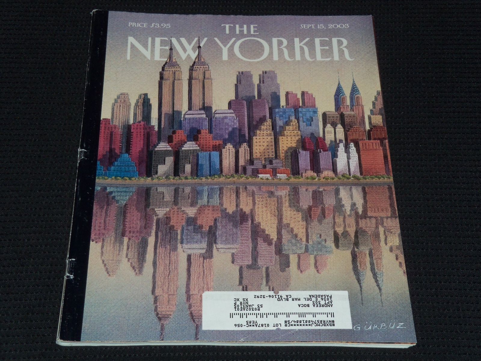2003 SEPTEMBER 15 NEW YORKER MAGAZINE - COMPETE ISSUE NICE COVER