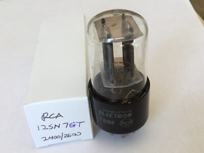 RCA 12SN7GT Vacuum Tube Black Plates, rect.  bottom getter, tests excellent!