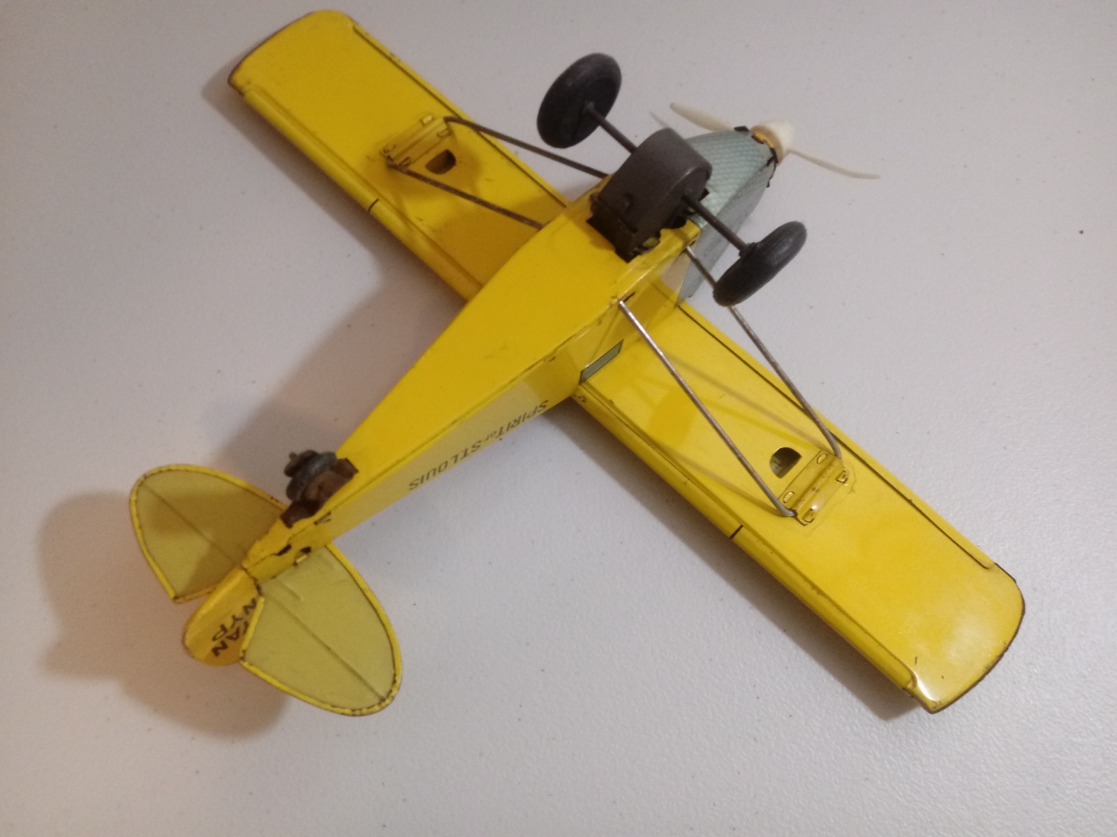 1960s JAPAN Friction Tin Toy AIRPLANE HTC Japan SPIRIT OF ST LOUIS Ryan NYP X2