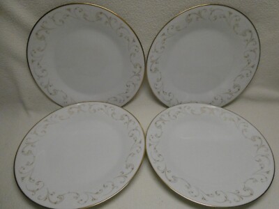 Noritake Duetto 6610 (4) 10 1/2'' Dinner Plates EUC