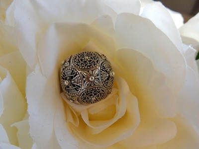 New Konstantino Penelope Sterling Silver Handcrafted Dome Ring Size 7.5