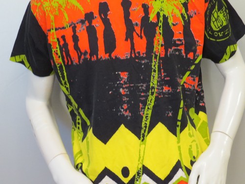 Vintage Body Glove Shirt - Everywhere Tribal Graphic Rasta Colours - Men's Small