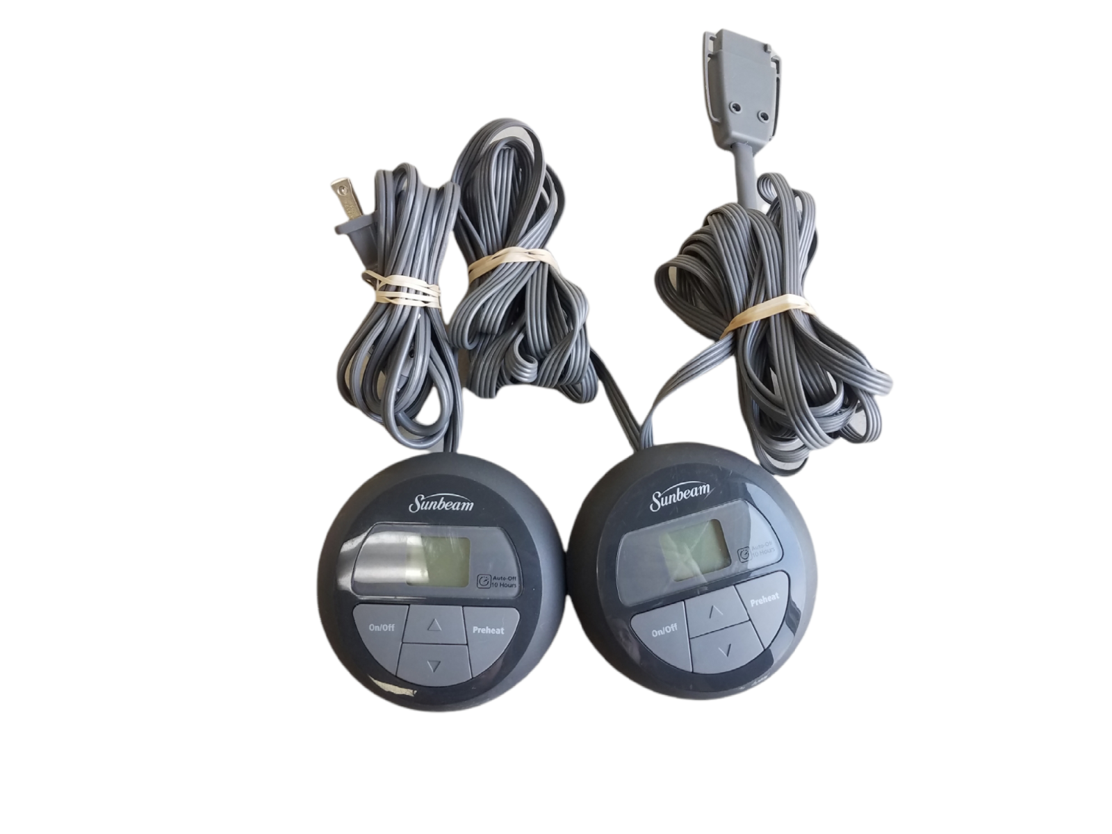 Sunbeam Z85KQ Dual Electric Heating Blanket Controllers 4 Prong Cord