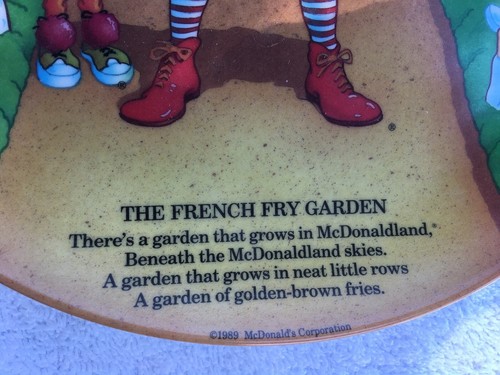 McDonalds Set 4 Plates, Hamb U, McNugget Band, Fry Garden, Milkshake Lake, 1989