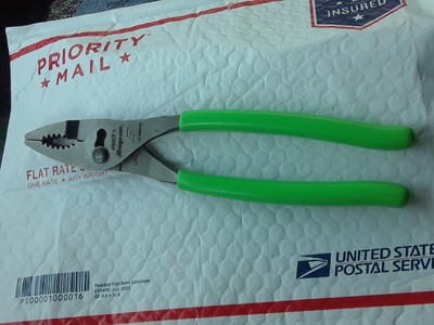 Snap On Tools Large Green Pliers 9” Combo Slip Joint 49ACF NEW