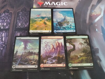 Mtg. Modern Horizons 3. Foil. Full Art Basic Land Set of 5. Pack Fresh 