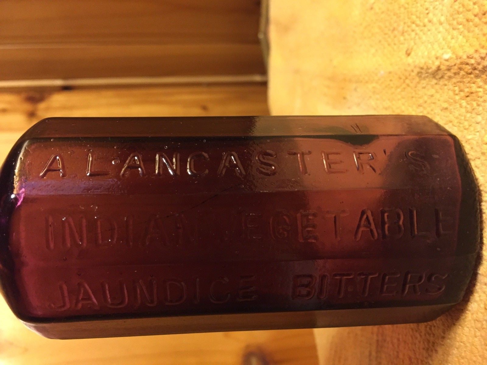 A. Lancaster’s Indian Vegetable Jaundice Bitters Wheaton Bottle