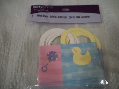 Hallmark NEW Duck / Bear / Rattle Baby Shower Treat Boxes 2 Sets 16 total / CUTE
