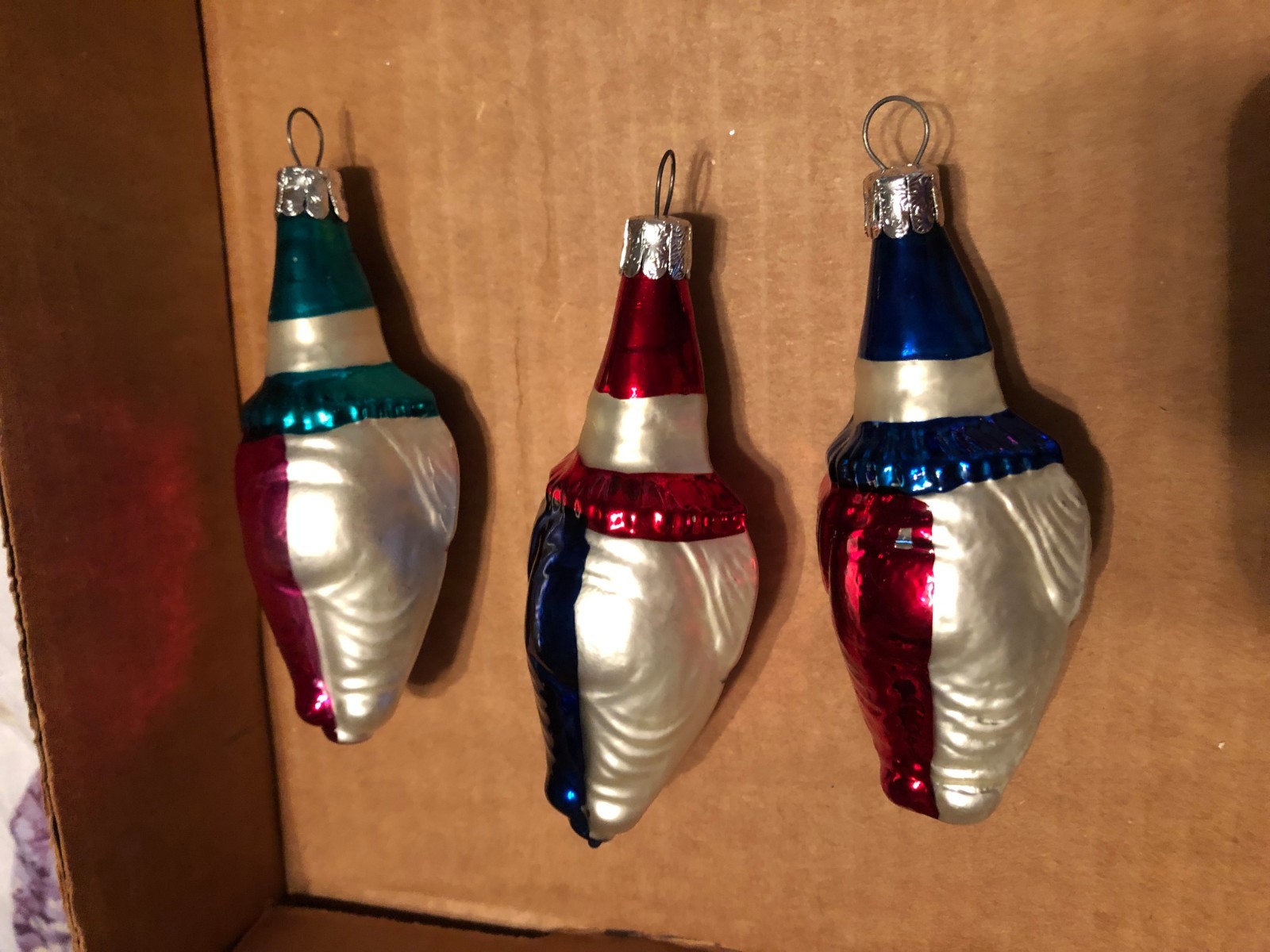 Set of (3) Clown Glass Christmas Ornaments 4