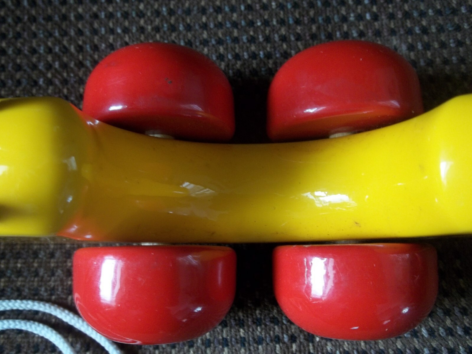 Vintage Kouvalias Bee Wooden Pull Toy Greek Rare EUC