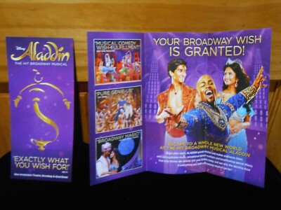 Aladdin Musical Broadway EXACTLY WHAT YOU WISH FOR, LOT of 2 FLYER NYC