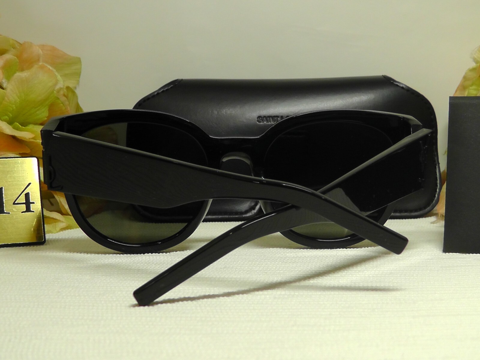 Pre-owned Saint Laurent Ysl Slm19 Core Shiny Black Frame Sunglasses 54 21 135italy In Gray