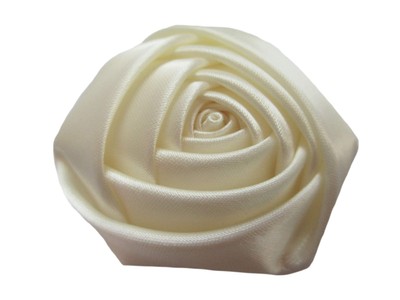 Pack of 20 Satin 4d Rose Flower 2 1/2''6.5cm Craft Wedding Bride-Ivory